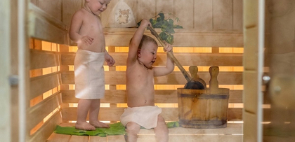 Детское парение в русской бане